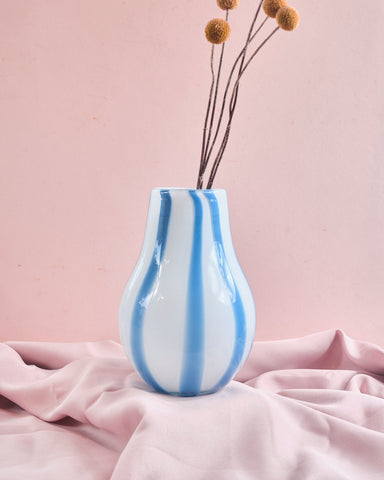 Lou Blue Stripes Pear-Shaped Vase