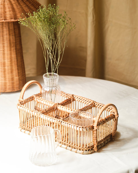 Hilary Compartment Storage Basket Tray