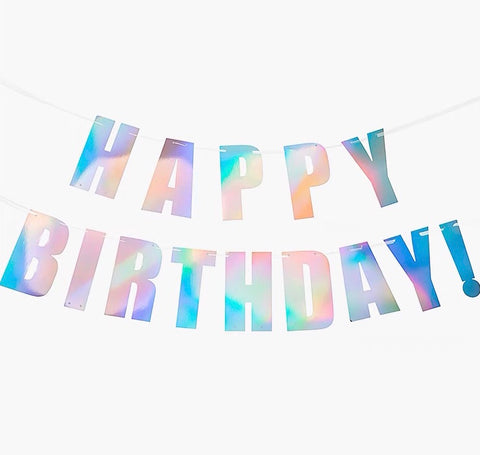 Birthday Banner (Iridescent Typography)