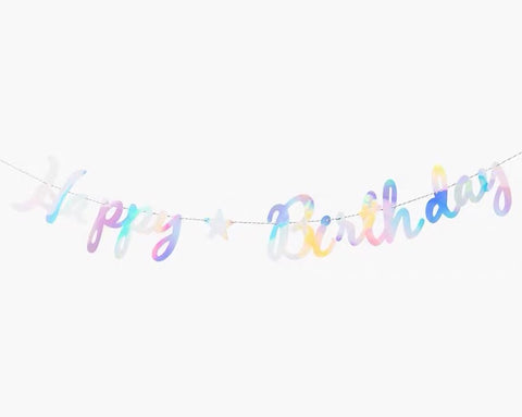 Birthday Banner (Iridescent Handwriting)