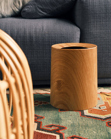 Wood Pattern Trash Can